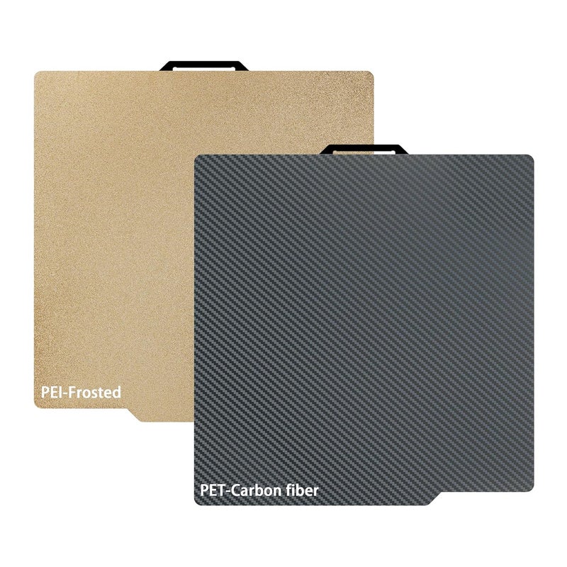 GOMENL 3D Printer PET PEI Build Plate for Bambu Lab X1/X1C/X1E/P1P/P1S/A1, 257x257mm Smooth Carbon Fiber PET + Textured PEI Spring Steel Plate for Bambu Labs Series 3D Printers - Image 1
